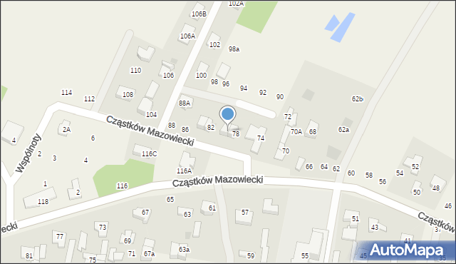Cząstków Mazowiecki, Cząstków Mazowiecki, 80, mapa Cząstków Mazowiecki