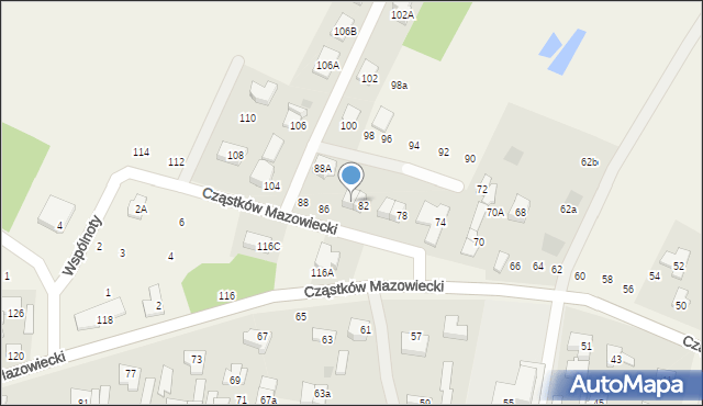 Cząstków Mazowiecki, Cząstków Mazowiecki, 84, mapa Cząstków Mazowiecki