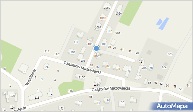 Cząstków Mazowiecki, Cząstków Mazowiecki, 88A, mapa Cząstków Mazowiecki