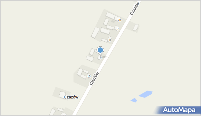 Czażów, Czażów, 9, mapa Czażów