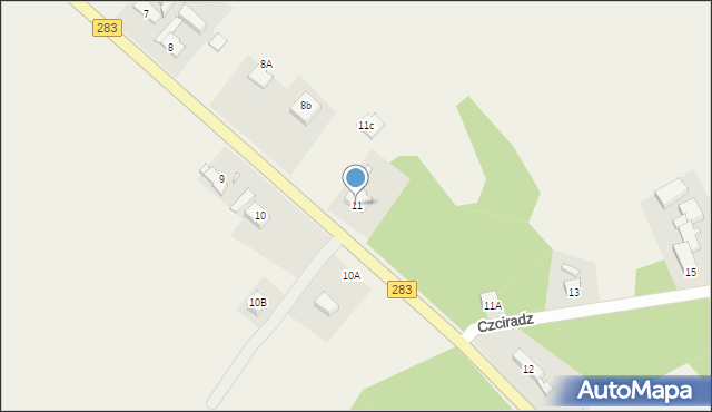 Czciradz, Czciradz, 11, mapa Czciradz