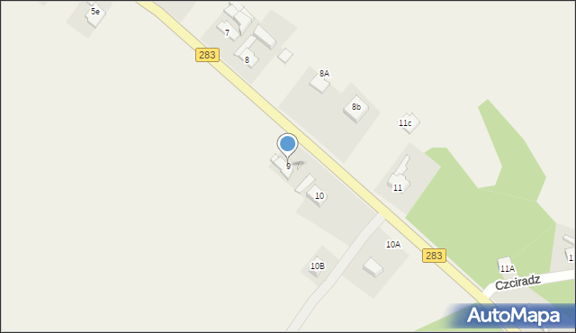 Czciradz, Czciradz, 9, mapa Czciradz