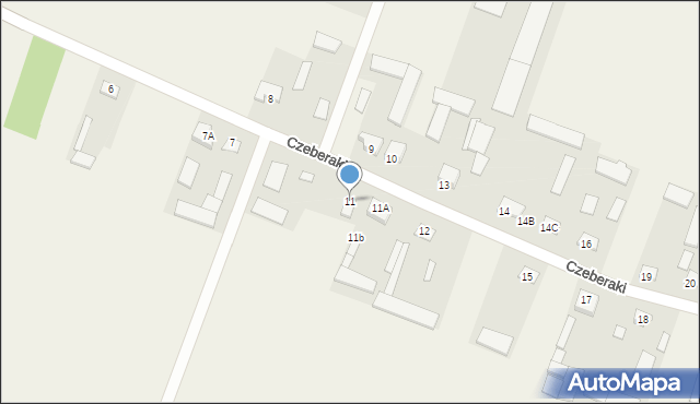 Czeberaki, Czeberaki, 11, mapa Czeberaki