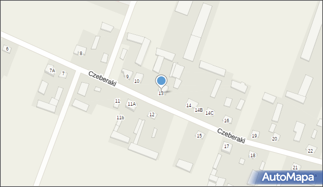 Czeberaki, Czeberaki, 13, mapa Czeberaki