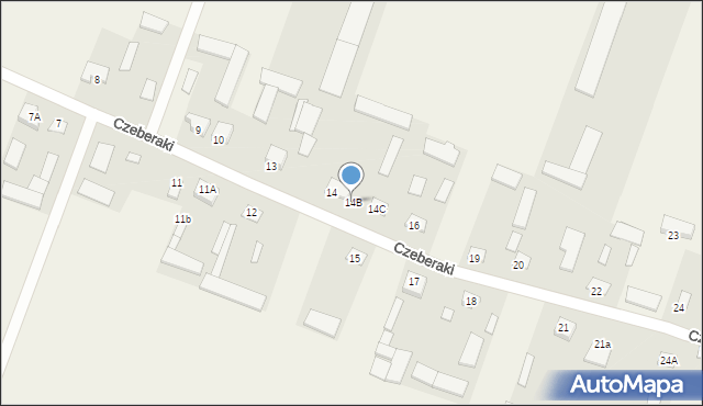 Czeberaki, Czeberaki, 14B, mapa Czeberaki