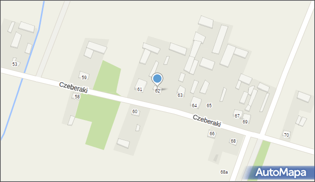 Czeberaki, Czeberaki, 62, mapa Czeberaki