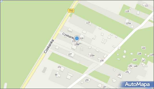 Czekanka, Czekanka, 108a, mapa Czekanka