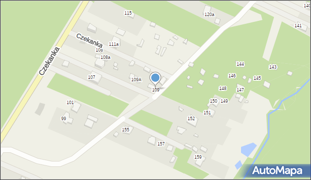 Czekanka, Czekanka, 109, mapa Czekanka