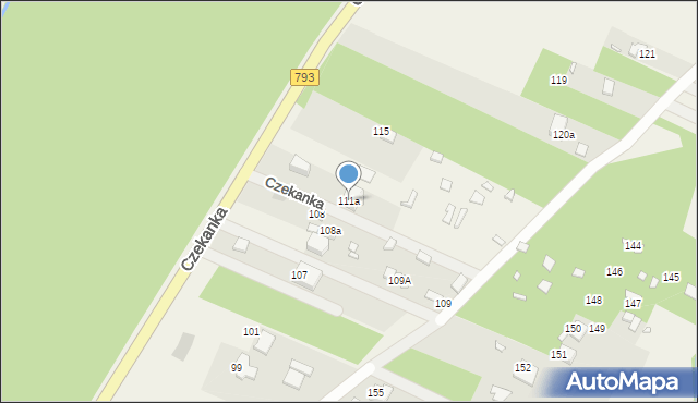 Czekanka, Czekanka, 111a, mapa Czekanka