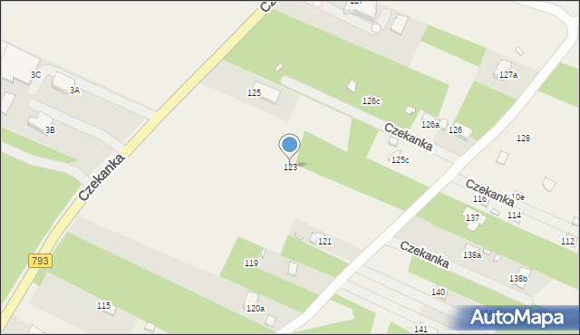Czekanka, Czekanka, 123, mapa Czekanka