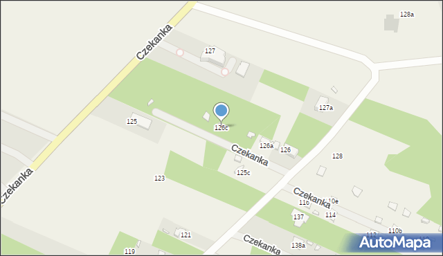 Czekanka, Czekanka, 126c, mapa Czekanka