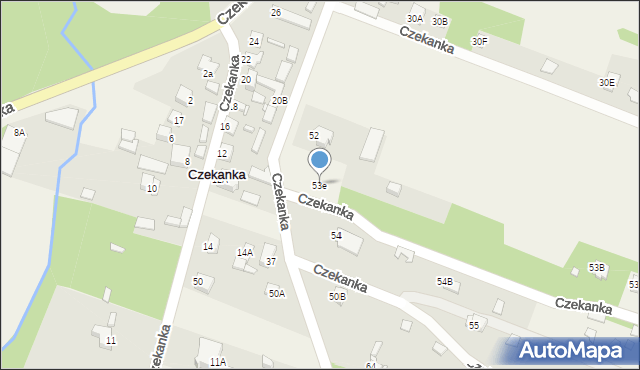 Czekanka, Czekanka, 53e, mapa Czekanka
