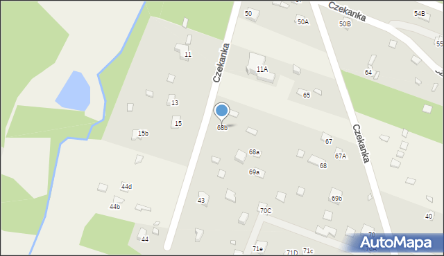 Czekanka, Czekanka, 68b, mapa Czekanka