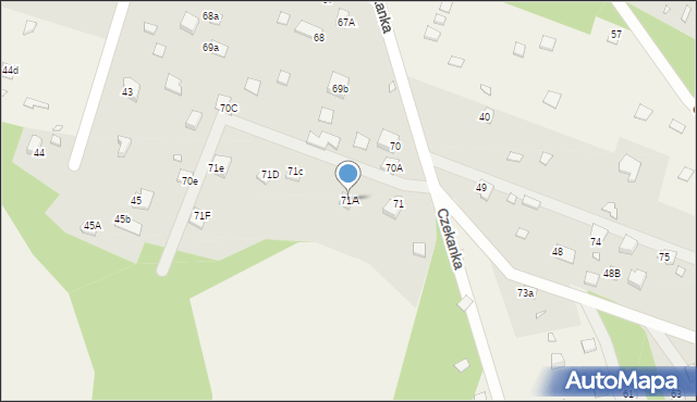 Czekanka, Czekanka, 71A, mapa Czekanka