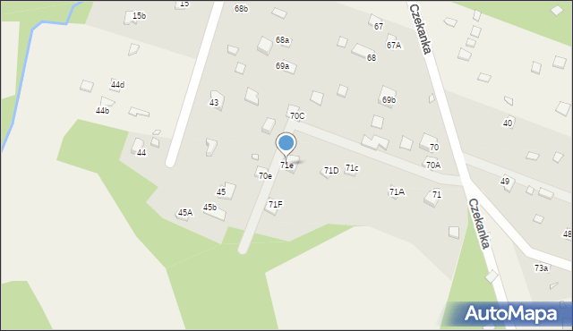 Czekanka, Czekanka, 71e, mapa Czekanka