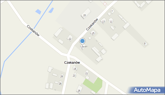 Czekanów, Czekanów, 17, mapa Czekanów