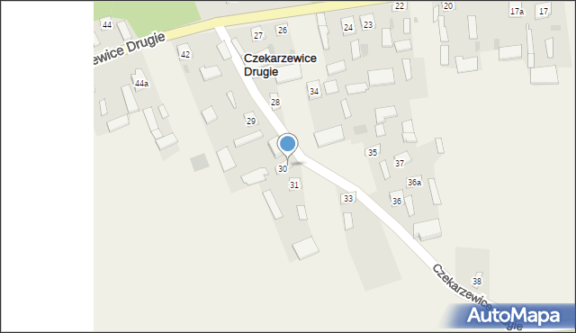 Czekarzewice Drugie, Czekarzewice Drugie, 30a, mapa Czekarzewice Drugie