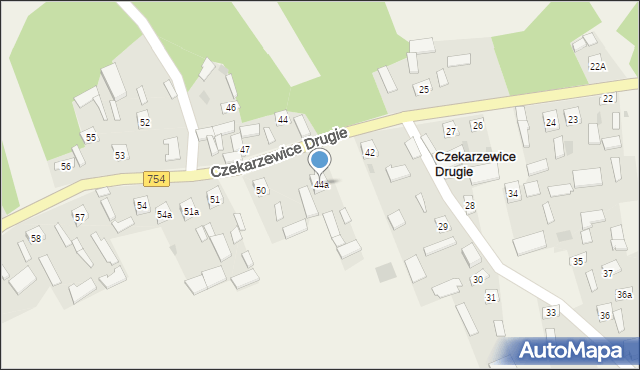 Czekarzewice Drugie, Czekarzewice Drugie, 44a, mapa Czekarzewice Drugie
