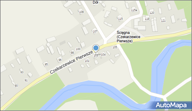 Czekarzewice Pierwsze, Czekarzewice Pierwsze, 103, mapa Czekarzewice Pierwsze