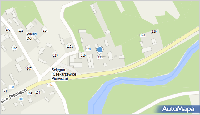 Czekarzewice Pierwsze, Czekarzewice Pierwsze, 121, mapa Czekarzewice Pierwsze