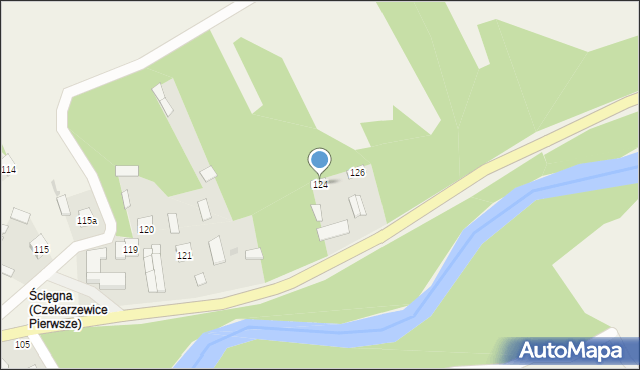 Czekarzewice Pierwsze, Czekarzewice Pierwsze, 124, mapa Czekarzewice Pierwsze