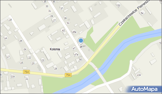 Czekarzewice Pierwsze, Czekarzewice Pierwsze, 46, mapa Czekarzewice Pierwsze