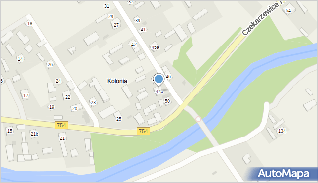 Czekarzewice Pierwsze, Czekarzewice Pierwsze, 47a, mapa Czekarzewice Pierwsze