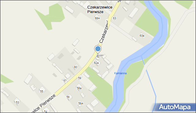 Czekarzewice Pierwsze, Czekarzewice Pierwsze, 62, mapa Czekarzewice Pierwsze
