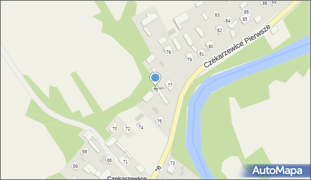 Czekarzewice Pierwsze, Czekarzewice Pierwsze, 76, mapa Czekarzewice Pierwsze