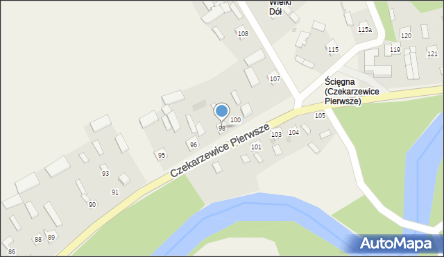 Czekarzewice Pierwsze, Czekarzewice Pierwsze, 98, mapa Czekarzewice Pierwsze