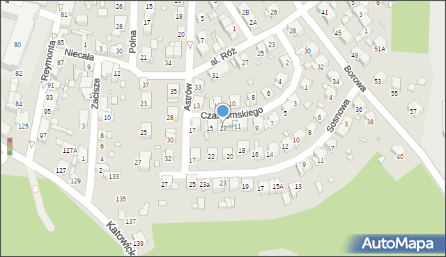 Czeladź, Czarnomskiego Zdzisława, 13, mapa Czeladź