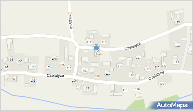 Czelatyce, Czelatyce, 109a, mapa Czelatyce