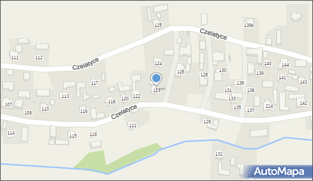 Czelatyce, Czelatyce, 123, mapa Czelatyce