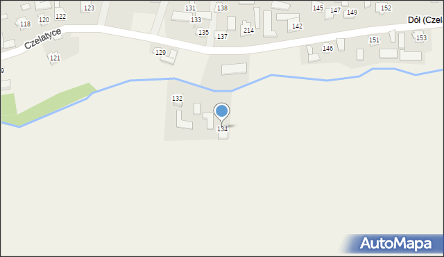 Czelatyce, Czelatyce, 134, mapa Czelatyce