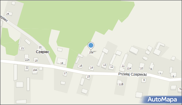 Czepiec, Czepiec, 16a, mapa Czepiec