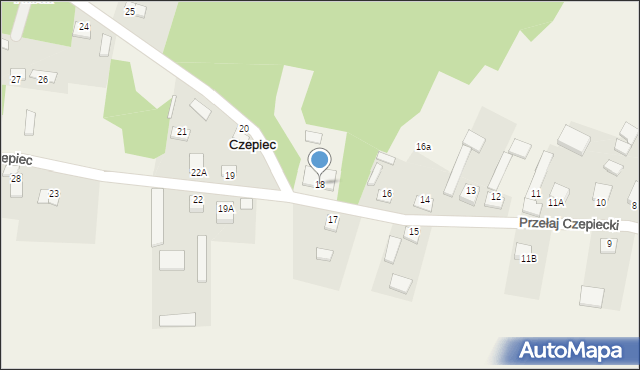 Czepiec, Czepiec, 18, mapa Czepiec