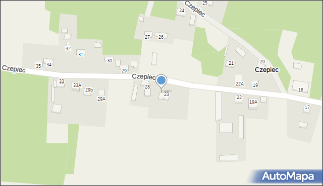 Czepiec, Czepiec, 23A, mapa Czepiec