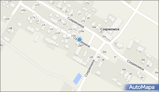 Czepielowice, Czepielowice, 109, mapa Czepielowice