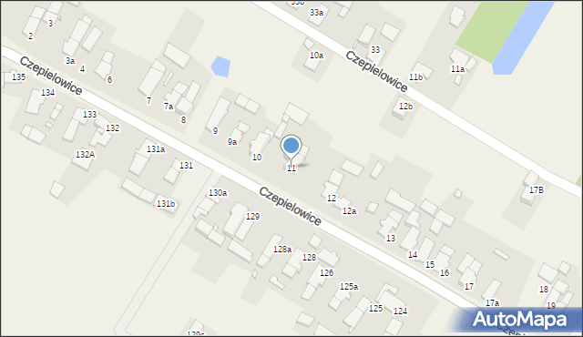 Czepielowice, Czepielowice, 11, mapa Czepielowice