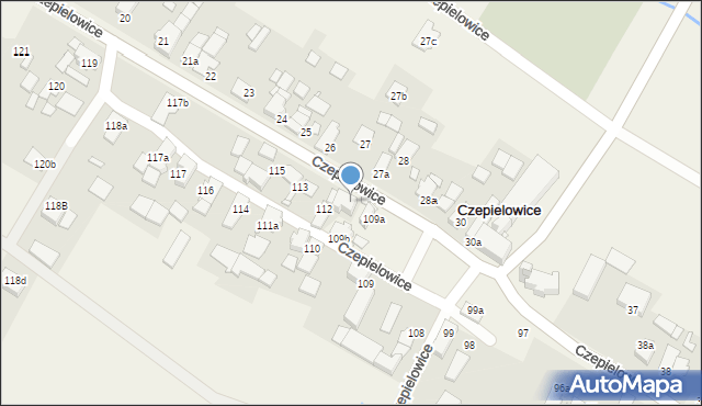 Czepielowice, Czepielowice, 112a, mapa Czepielowice