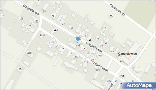 Czepielowice, Czepielowice, 115, mapa Czepielowice