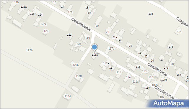 Czepielowice, Czepielowice, 118a, mapa Czepielowice