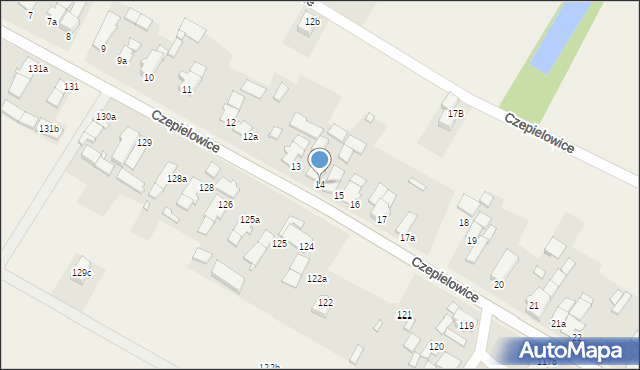 Czepielowice, Czepielowice, 14, mapa Czepielowice