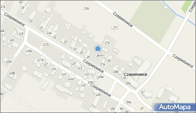 Czepielowice, Czepielowice, 27, mapa Czepielowice