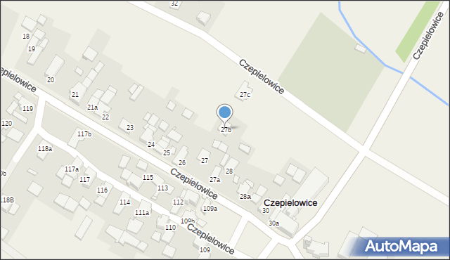 Czepielowice, Czepielowice, 27b, mapa Czepielowice