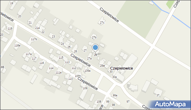 Czepielowice, Czepielowice, 28, mapa Czepielowice