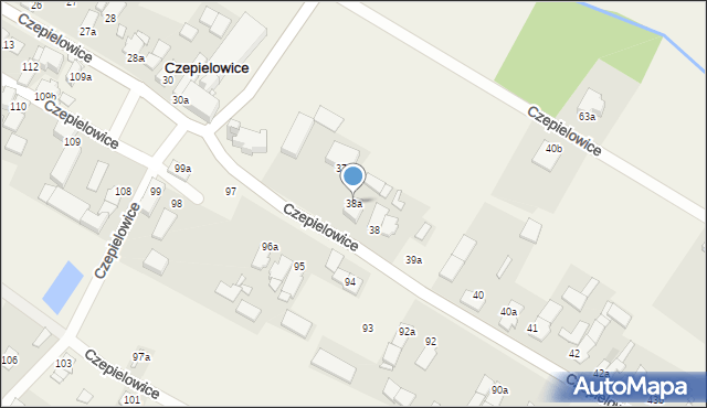 Czepielowice, Czepielowice, 38a, mapa Czepielowice