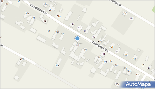 Czepielowice, Czepielowice, 90a, mapa Czepielowice