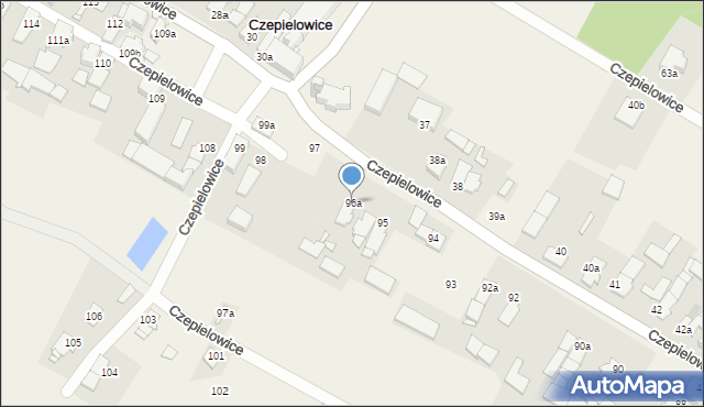 Czepielowice, Czepielowice, 96a, mapa Czepielowice