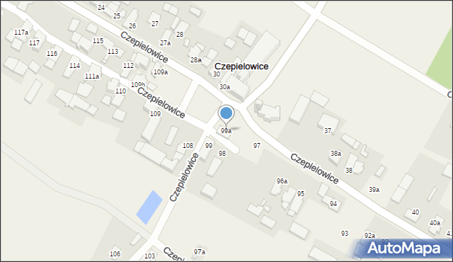 Czepielowice, Czepielowice, 99a, mapa Czepielowice